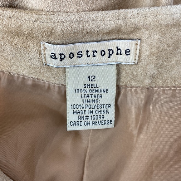 100% Suede Leather High Waist Straight Leg Pants From Apostrophe 12 - Picture 7 of 8